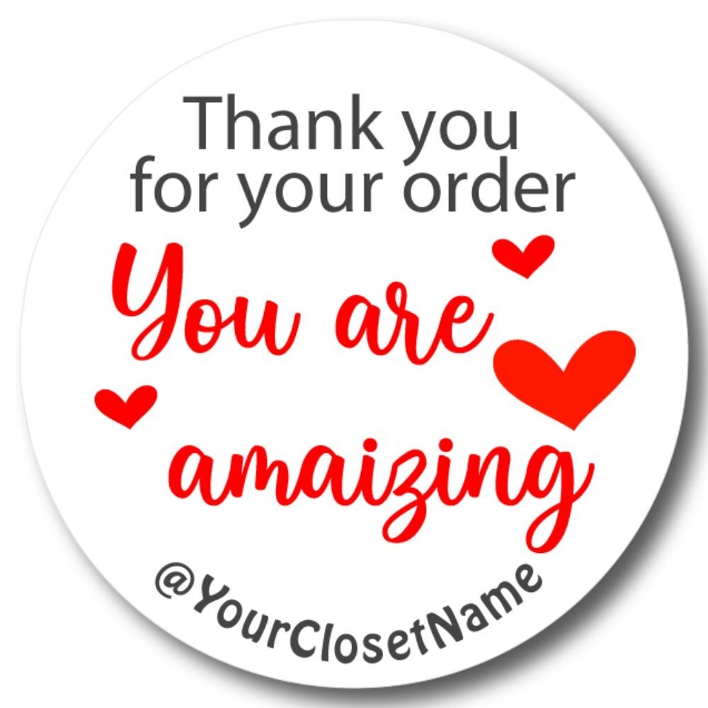 96 Thank you Stickers